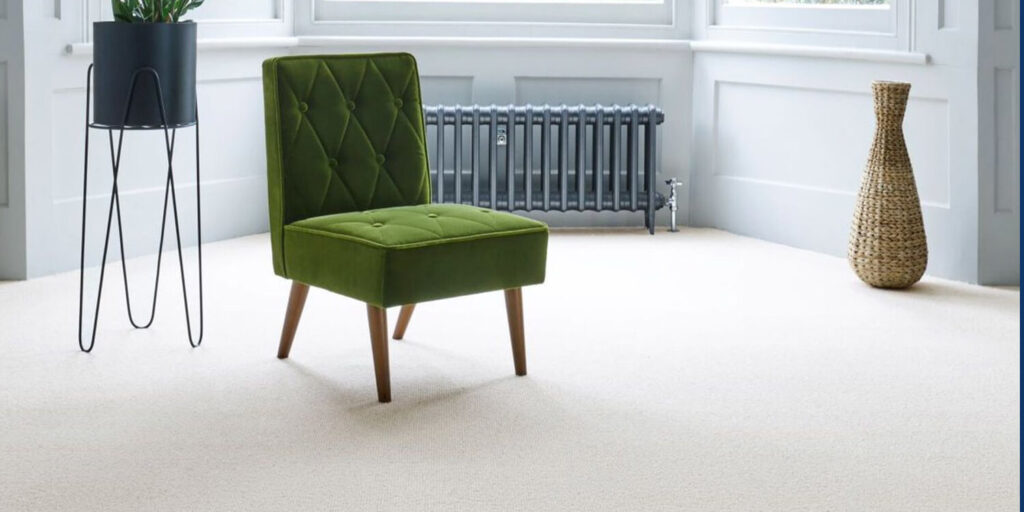 Barbers Flooring | Guide | image showing a single green chair in a natural floored room