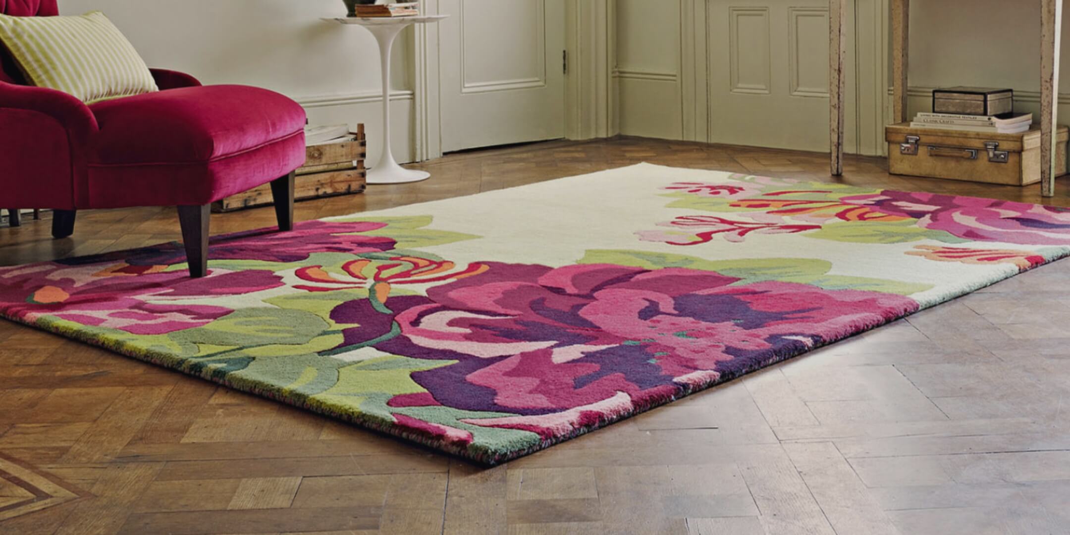Barbers Flooring | Hero | Large floral pattened Rug