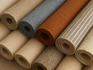 Barbers Flooring | Remnants | Displaying a collection of remnant carpets rolled up in a variety of colors and materials